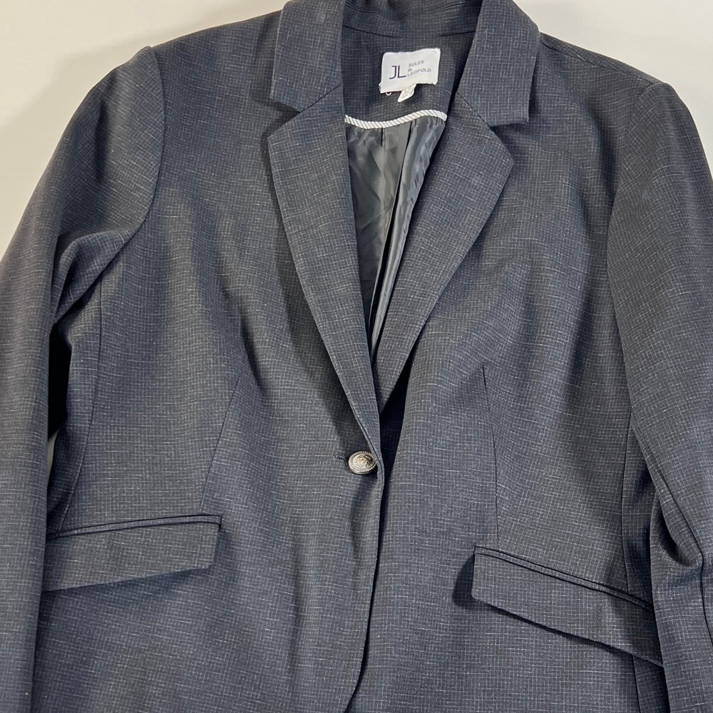 Jules & Leopold Gray Blazer Women's Career Business Jacket Lined Large 8 EUC - Picture 5 of 8